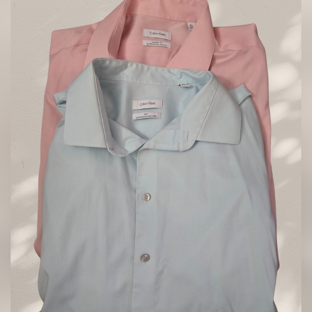 Calvin Klein Blue and Pink Dress Shirts Elegant Style
